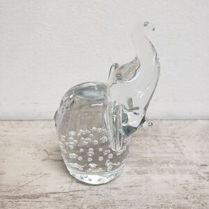 Clear Glass Dolphin Figurine Paperweight